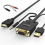 VGA auf HDMI Adapter Kabel mit Audio 1080P,(Von Alter Stil PC zu TV/Monitor mit HDMI Eingang),FOINNEX Aktiv VGA to HDMI in St