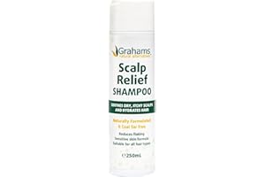 Grahams Natural Scalp Relief Shampoo - for Dry, Flaky, Itchy Scalps, Anti-Dandruff, for Eczema & Psoriasis Prone Scalp - with Colloidal Oatmeal - Coal Tar & Steroid-Free (1 x 250ml)