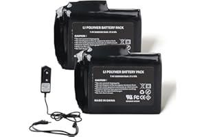 MXJFYY Lot de 2 Batteries Lithium-polymère Rechargeables 7,4 V 5 000 mAh 37 Wh avec Chargeur pour Gants Chauffants,Chaussettes chauffantes,Bonnets Chauffants, cagoules chauffantes,Semelles chauffantes