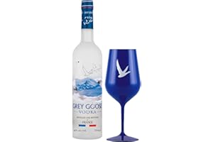GREY GOOSE Premium-Vodka aus Frankreich, 40% Vol., 70 cl/700 ml, mit 100 % französischem Weizen und natürlichem Quellwasser, Set mit Acrylglas