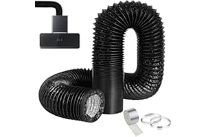 Adiwo Condotti Tubo Flessibile in Alluminio da Ø 100 mm con accessori, 5m 4 piani Condotti Tubo di Ventilazione Flessibile in Alluminio PVC per Aria Condizionata, Asciugatrice, Cappa Aspirante