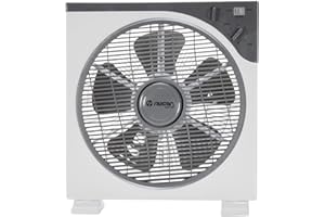 RAYDAN Ventilador de Suelo con Temporizador Ø30cm y 50W | Ventilador Modelo Terra Box Home | Ventilador Programable de Uso Doméstico con 3 Velocidades | Ventilador Box Fan