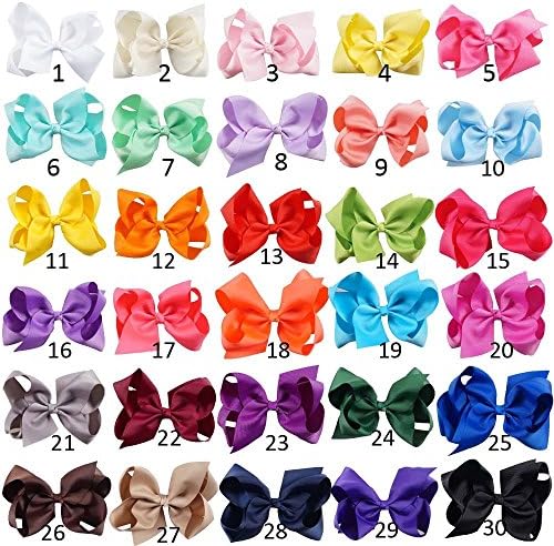 6inch grosgrain ribbon Baby Pink school hair bow clips aligator clips baby toddler big girls lady barrette clips hair grip assorted colors