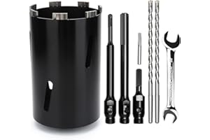 MOXPIFY Bohrkrone 160mm,Nutzlänge 200 mm mit Sds Plus Schaft 220mm,Sds max 220mm,SechskantSchaft 110mm, Zentrierbohrer 10x240mm,für Mauerwerk