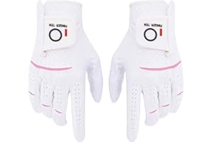 FINGER TEN Guanti da Golf，Guanto da Golf per Donna 1 Paio（Mano sinistra e destra） Guanti da Indossare Morbidi Materiale in Microfibra Confortevoli Taglia S M L XL