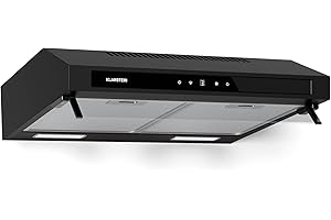 ‎KLARSTEIN Klarstein Purista Force Unterbaudunstabzugshaube, 60 cm Dunstabzugshaube Unterbau, 400 m³/h Luftleistung, Duale Motortechnologie, LED-Touchpanel, Energieeffizienz C, Schwarz