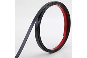 TRIMOLD Negro Moldura adhesiva de despegar y pegar, diseño de borde de espejo flexible, moldura para bordes de pared, techo, suelo, armario y azulejo, 5m x 1cm