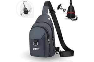 CROMPI Sacoche Homme Bandoulière - Sacoche Élégante Et Robuste - Sac De Poitrine Homme Ou Femme Pour Voyage, Travail Et Quotidien, Design Moderne Et Fonctionnel Avec Tissu Imperméable