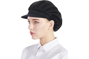 Nanxson 3PCS Half Mesh Half Cloth Cooking Hat Elastic Catering Hats with Brim Food Service Caps for Workshop Kitchen Restaurant Hotel