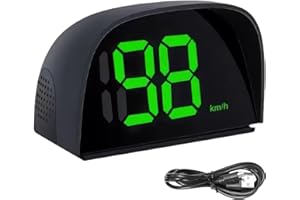 TEASTEAM Misuratore di Velocità Digitale HUD per Auto con USB, KM/H Universale LED Indicatore 360° Intelligente Velocità Schermo GPS, Display Testa Alta Adatto per Bicicletta, Moto, Tutte le Auto