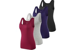 vislivin Elastische Tank Tops für Damen Unterhemden 3/4er Pack