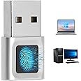 Bewinner USB Fingerprint Key Reader, Hello Fingerprint Scanner, 360 Degree Touch Matching, Anti Spoofing Fingerprint Sensor for PC