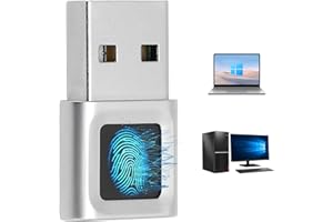 BEWINNER Lettore di Impronte Digitali USB, Scanner di Impronte Digitali Hello, Corrispondenza Rapida al Tocco a 360 Gradi, Sensore di Impronte Digitali Anti-spoofing per PC