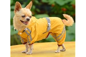 XIAOYU pet Dog Welpe wasserdicht Regenmantel Jacke mit Kappe für kleine mittelgroße Hunde, gelb, XL