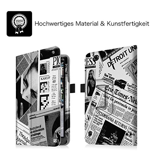 Fintie Odys Syno 8 Hülle Case – Slim Fit Folio Kunstleder Schutzhülle Cover Tasche mit Ständerfunktion und Stylus-Halterung für Odys Syno 20,3 cm (8 Zoll) Tablet-PC, Zeitung - 2