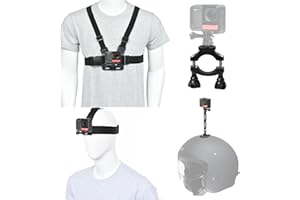 Fotoleey Kit di accessori Cinturino pettorale supporto per bicicletta supporto per casco per fotocamera per Insta360 One RS, One X3, One X2 e GoPro Hero Series