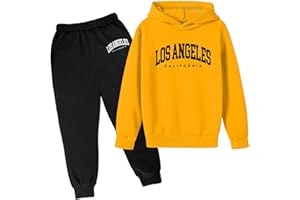 SoLu DAY8 Ensemble Enfant Garcon Hiver 3-13 ans Ensemble Sweat à Capuche Et Pantalon Garçon Manche Longue Pas Cher Los Angeles a la Mode Casual Jogging Vacances Sportswear