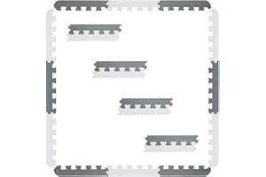 20 Accesorios De Borde Recto, Solo Compatibles con Alfombras De Espuma Eva De La Marca qqpp De 30 * 30 * 1cm. Blanco, Gris. QQA-ALbS20