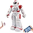 HUSAN Remote Control Robot For Kids, Intelligent Dancing Robot With Infrared Controller Toys,Programmable,Singing, and Moonwalking,Gesture Sensing Robot Kit For Childrens Entertainment (Red)