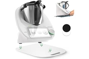 PACK IT CHIC für Thermomix TM6 / TM5 Gleitbrett Acryl, Rollbrett für Thermomix Vorwerk Küchenmaschine TM6 TM5 Zubehör Unterlage Brett, Hochwertiger Gleiter aus Premium Acrylglas für Thermomix, Weiß Hochglanz