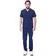 Dagacci Medical Uniform Unisex Women and Men’s V-Neck Super Stretch Scrub Set
