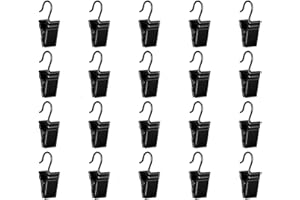 NAZEAUF Curtain Clips - 20Pcs Metal Hanging Hooks - Small Metal Curtain Clips - Curtain Clips with Hooks - Curtain Hangers Clips - Small Heavy-Duty Hook Clip - for Clip Photo Home Decoration Art Craft Display