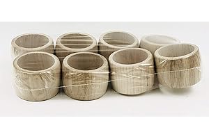 MGI DEVELOPPEMENT Artisanat Francais Traditionnel, Lot de 8 Ronds de Serviette en Bois Brut Made in France, Jura (à Laisser Brut ou à Personnaliser Vous-même)