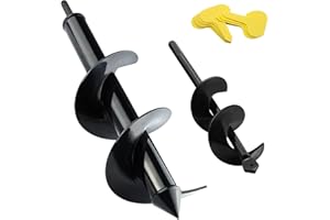 SYITCUN Broca para plantar 4x22cm y 8x30cm,taladro de bulbo,broca de taladro de eje sólido,broca de taladro para plantar brocas fuertes,taladro de jardín,broca de espiral de barrena de jardín