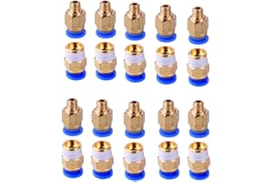 S SIENOC Tube de téflon en PTFE | Connecteur rapide fileté pneumatique PC4-M6 / M10 (PC4(M6+M10), 10)