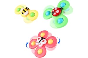 Zabawka z przyssawką dla niemowląt, ZEEREE 3-częściowa zabawka z przyssawką Spinner Zabawka do kąpieli dla niemowląt od 1 roku do jazdy samochodem (01) (01) (01)