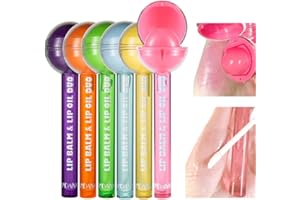 BEAUTY SEARCHER 2 in 1 balsamo per le labbra Set di lucidalabbra, Lollipop Candy Lip Moisturizer Cambia colore Rossetto idratante a lunga durata Lip Oil Lip Tint Lip Gloss Set