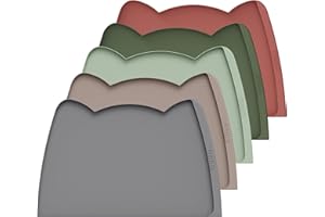 OHMO Silicone Waterproof Cat Bowl Mat (60x38cm), Non-Skid Pet Feeding Mat for Food and Water, Easy to Clean Cat Placemat