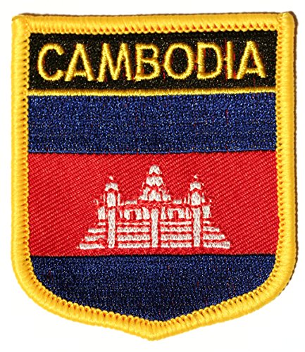 Cambodia Embroidered Shield Flag Patch