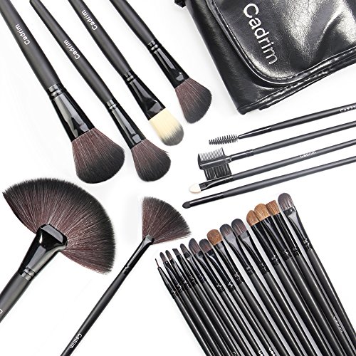 Cadrim 24 teilig Make Up Pinselset Kosmetik Pinsel Lidschattenpinsel Rougepinsel Set mit Tasche - 2