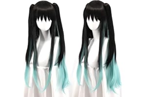 OSIAS Anime Cosplay Wig, Demon Slayer Wig, for Halloween, Party, Carnival, Nightlife, Concerts, Weddings (Tokitou Muichirou-Clip)