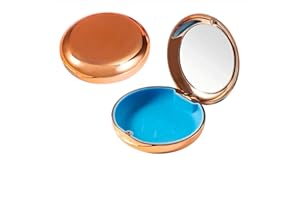 DIDATOOL Caja Ortodoncia, Estuche para Dentaduras Electroplateado con Espejo, Ferula Dental Compatible con Brackets Transparentes, Organiza y Protege tus Suministros Orales (Negro)