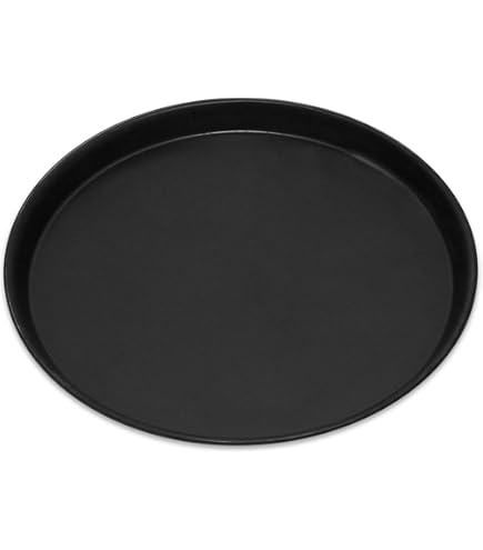 Culinario Pizzaplaat van email / uientaartplaat, rond, anti-aanbaklaag, zwart, gemaakt in Duitsland, metaal, 2 stuks, Pizzablech 32 cm
