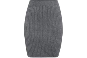 Vertvie Gonna da donna a vita alta, a matita, corta, elegante, per autunno, inverno, vintage, retrò, con fessura, bodycon, gonna invernale, slim fit, per il tempo libero, stretch