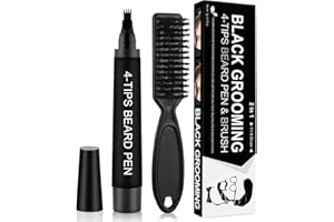 VELVERVY Beard Pen Filler para hombres, delineador de barba fácil, relleno duradero y natural, micro punta precisa para bigote y cejas, negro
