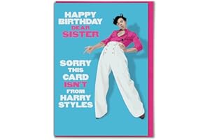 Brainbox Candy - Zabawna kartka urodzinowa dla siostry - 'This Card Isn't From' - kartka tematyczna Harry Styles - świetne kartki z żartami dla rodzeństwa z poczuciem humoru
