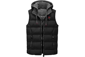 MILAX Men's Doubled-Warm Fleece Gilet Outdoor Warm Sleeveless Jacket Gilet Outdoor Bodywarmer Water Resistant Outdoor Jacket Winter Warm Fishing Vest Outdoor Work Gilets with Pockets