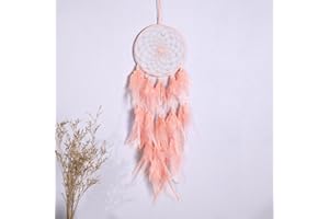 Zilams Atrapasueños Infantil Manualidades Atrapasueños Plumas Hecho a Mano Decoracion Habitacion Decorativo pared para Niñas Niños y Bebe Rosa