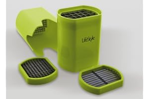 LIFESTYLE – Coupe-frites en plastique ABS et acier inoxydable, 3 types de coupe, vert