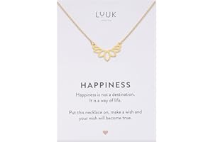 LUUK LIFESTYLE Filigrane Halskette mit Anhänger aus wasserfestem Edelstahl, Geschenk für Frauen, modernes Schmuck Design