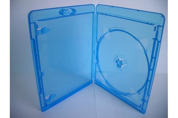 Amaray Boitiers Blu-ray, Slim 11 mm, Machine-pack-quality, Transparent, Bleu, 50 pièces