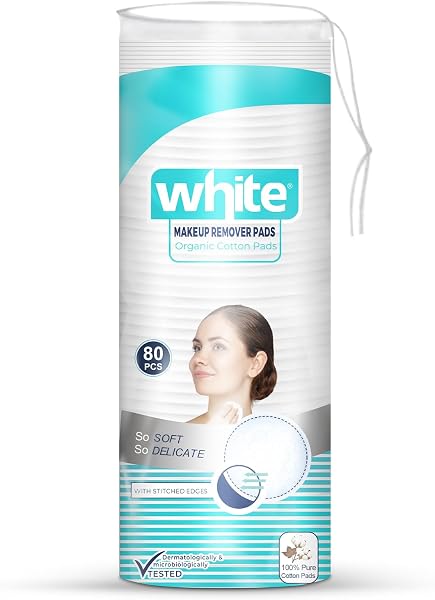 White 80 round cotton pads