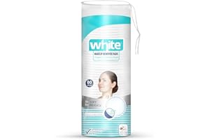 White Premium Cotton Pads - 80pcs Round Shaped | 100% Pure Cotton for Skincare & Makeup Removal