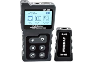 NOYAFA PoE Power over Ethernet Tester Probador de voltaje y corriente Probador de POE, comprobación de continuidad del cable de red, alimentación DC & Switch Loop-Back Test PoE Detector