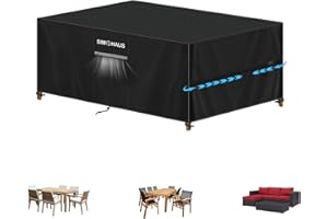 SIMPHAUS Abdeckung Gartenmöbel 160x90x75cm Wasserdicht Abdeckplane Gartenmöbel,Gartentisch Abdeckung,Schutzhülle für Balkonmöbel Set,Rattan Sitzgruppe,Garten Loungemöbel,Anti UV 420D Oxford Gewebe