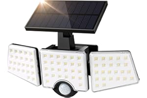 ‎LEPRO Lepro Solarlampen für Außen mit Bewegungsmelder, 360° Beleuchtungswinkel, 1000 Lumen 6W LED Solarlampen Aussen, IP65 Wasserdicht, 270°Drehbar Solar Außenleuchte für Außen Garten Balkon Garage